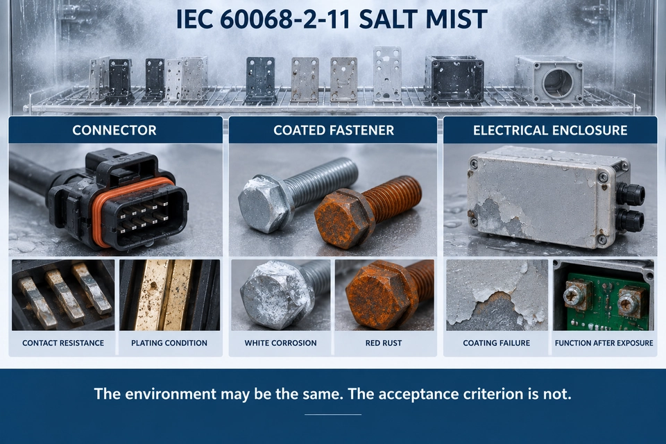 IEC 60068-2-11 corrosion test failure criteria